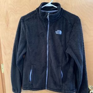 NORTH FACE  fluffy black zip up! Size M